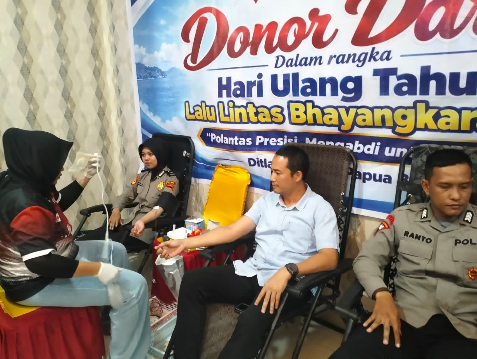 Sambut HUT Lalu Lintas ke-71, Ditlantas Polda PB Gelar Donor Darah